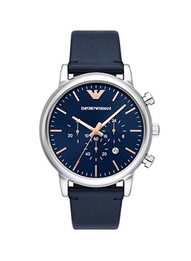 EMPORIO ARMANI Men Chronograph Blue Leather Watch  AR11451 - Image 1